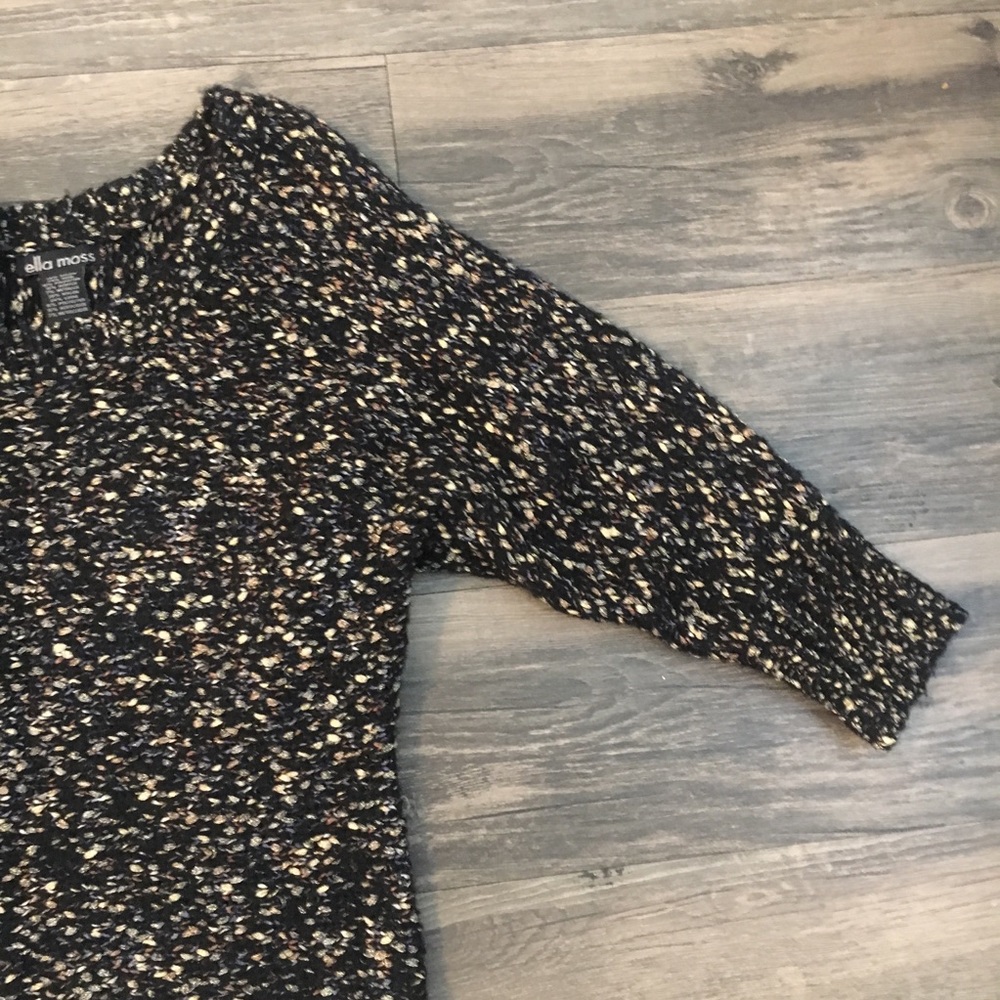 Anthropologie Ella Moss Metallic Knit Sweater